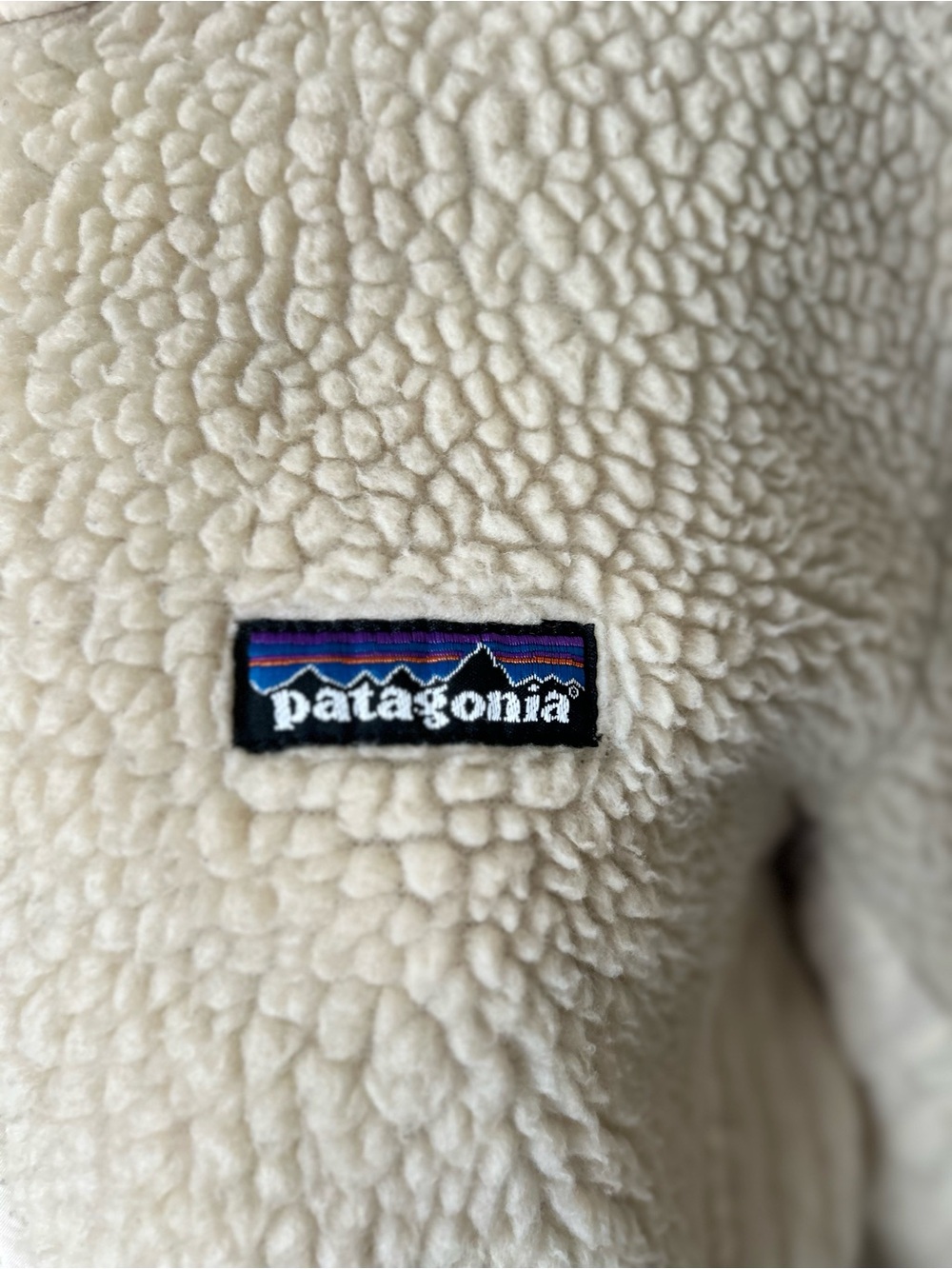 Patagonia Kids Cream Sherpa Puffer Jacket - Full Zip, Sz M - Picture 6 of 7